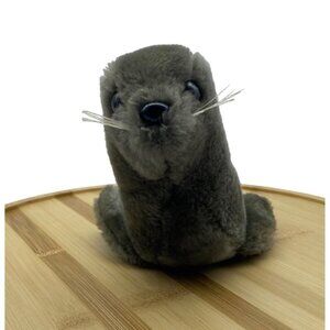 Vintage 1976 R. Dakin & Co. Arctic Harp Seal Plush Stuffed Animal Toy Gray 9"